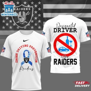 Las Vegas Raiders NFL Safe Driving Awareness 3D T-Shirt