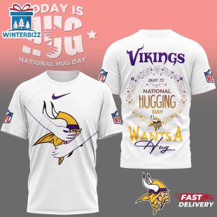 Minnesota Vikings NFL National Hugging Day 3D T-Shirt