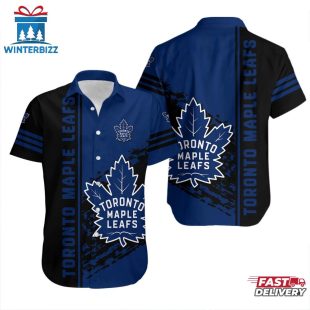 Toronto Maple Leafs Grunge Stripes Summer Hawaiian Shirt