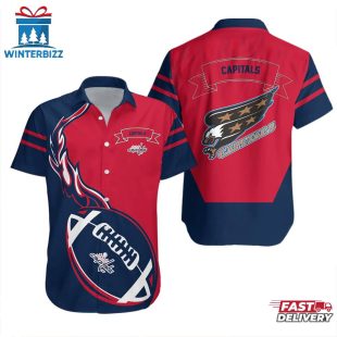 Washington Capitals Flame Football Summer Hawaiian Shirt