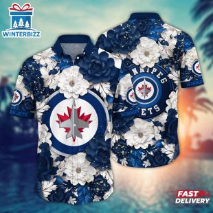 Winnipeg Jets Floral Serenity Summer Hawaiian Shirt