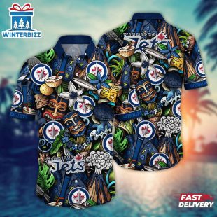 Winnipeg Jets Tropical Tiki Summer Hawaiian Shirt
