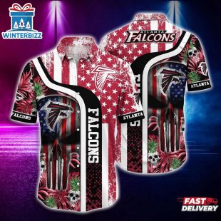Atlanta Falcons Stars and Skulls Hawaiian Shirt