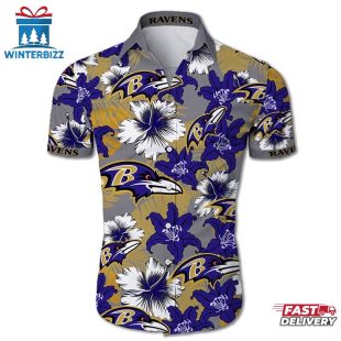BALTIMORE RAVENS NFL FLORAL HAWAIIAN SHIRT FOR FANS