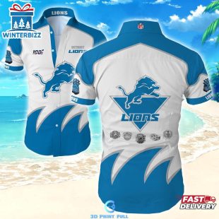 Beach Shirt NFL Detroit Lions Hawaiian Shirt Tropical Shirt Mens Floral