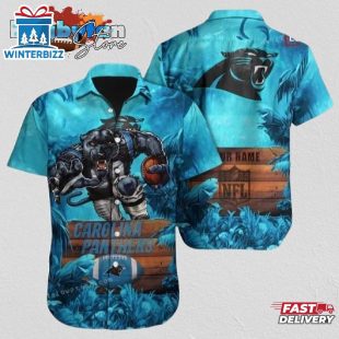 Carolina Panthers Hawaiian Shirt NFL Football Print Custom Name Cheap Hawaiian Shirt For Men Women