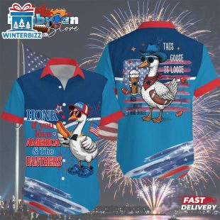 Carolina Panthers Honk If You Love America Goose Hawaiian Shirt