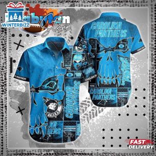 Carolina Panthers Nfl Hawaiian Sas Skull Printed 3D New Trend Summer For Best Fans