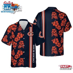 Chicago Bears Nfl Chicago Hawaii Floral Football Hawaiian Graphic Print Short Sleeve Hawaiian Shirt