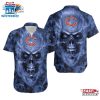 Chicago Bears Nfl Fan Skull Hawaiian Shirt Print Short Sleeve Hawaiian Aloha Shirt