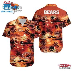 Chicago Bears Nfl Football Hawaiian Graphic Print Short Sleeve Hawaiian Shirt