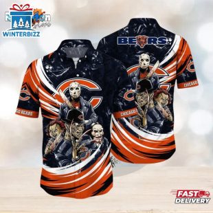 Chicago Bears NFL Halloween Horror Movies Hawaiian Shirt