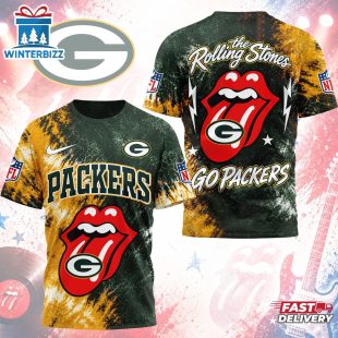 Green Bay Packers NFL The Rolling Stones 3D T-Shirt For Fans