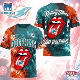 Miami Dolphins NFL The Rolling Stones 3D T-Shirt For Fans