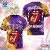 Minnesota Vikings NFL The Rolling Stones 3D T-Shirt For Fans