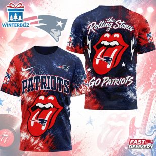 New England Patriots NFL The Rolling Stones 3D T-Shirt For Fans