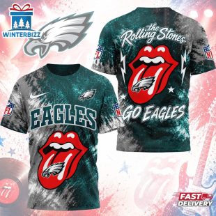 Philadelphia Eagles NFL The Rolling Stones 3D T-Shirt For Fans