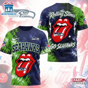 Seattle Seahawks NFL The Rolling Stones 3D T-Shirt For Fans