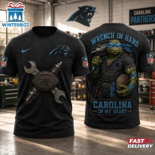Carolina Panthers NFL Teenage Mutant Ninja Turtles Mechanic Auto Tech 3D T-Shirt