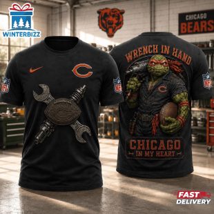 Chicago Bears NFL Teenage Mutant Ninja Turtles Mechanic Auto Tech 3D T-Shirt