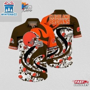 Cleveland Browns Flame Wave Hawaiian Shirt Cleveland Browns Aloha Shirt