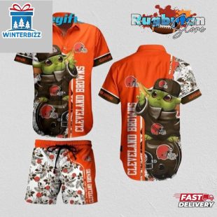 Cleveland Browns Galactic Mascot Hawaiian Shirt Cleveland Browns Aloha Shirt