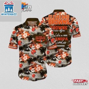 Cleveland Browns Grandpa Paradise Hawaiian Shirt Cleveland Browns Aloha Shirt