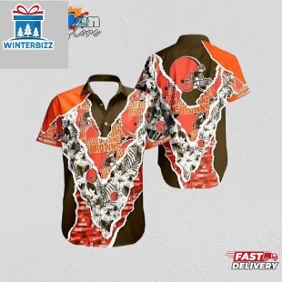 Cleveland Browns Gridiron Aloha Hawaiian Shirt Cleveland Browns Aloha Shirt