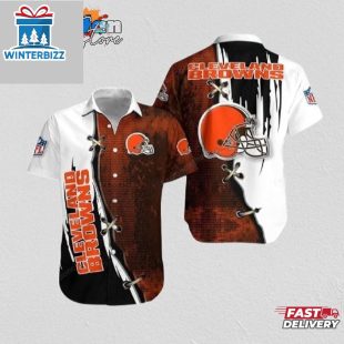 Cleveland Browns Gridiron Laces Hawaiian Shirt Cleveland Browns Aloha Shirt