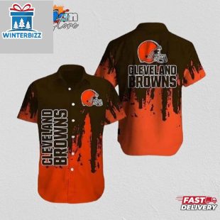 Cleveland Browns Grunge Wave Hawaiian Shirt Cleveland Browns Aloha Shirt