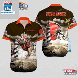 Cleveland Browns Hawaiian Shirt NFL Football 3D Print Personalized Cheap Hawaiian Shirt