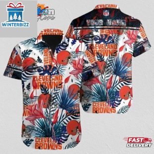 Cleveland Browns Hawaiian Shirt NFL Football Cheap Button Up Hawaiian Shirt