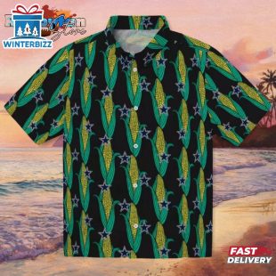 Dallas Cowboys Corn Motifs Black Green Hawaiian Shirt