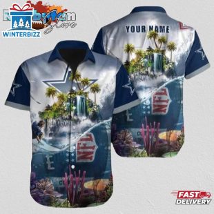 Dallas Cowboys Hawaiian Shirt NFL Football 3D Print Custom Name Aloha Hawaiian Shirt
