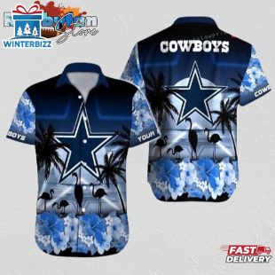 Dallas Cowboys Hawaiian Shirt NFL Football Custom Name Cheap Button Up Hawaiian Shirt