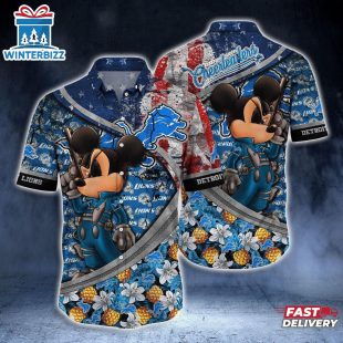 Detroit Lions NFL-Aloha Shirt,Vintage Hawaiian Shirts,Hawaiian Shirts For Men