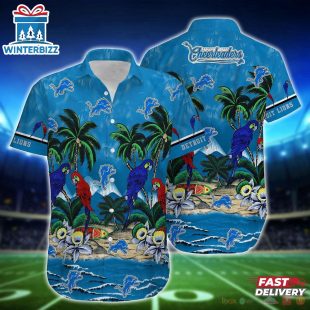 Detroit Lions Parrot Island NFL Hawaiian Shirt for fans