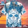 Detroit Lions Skull Flower Hawaiian Shirt