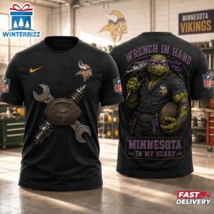 Minnesota Vikings NFL Teenage Mutant Ninja Turtles Mechanic Auto Tech 3D T-Shirt