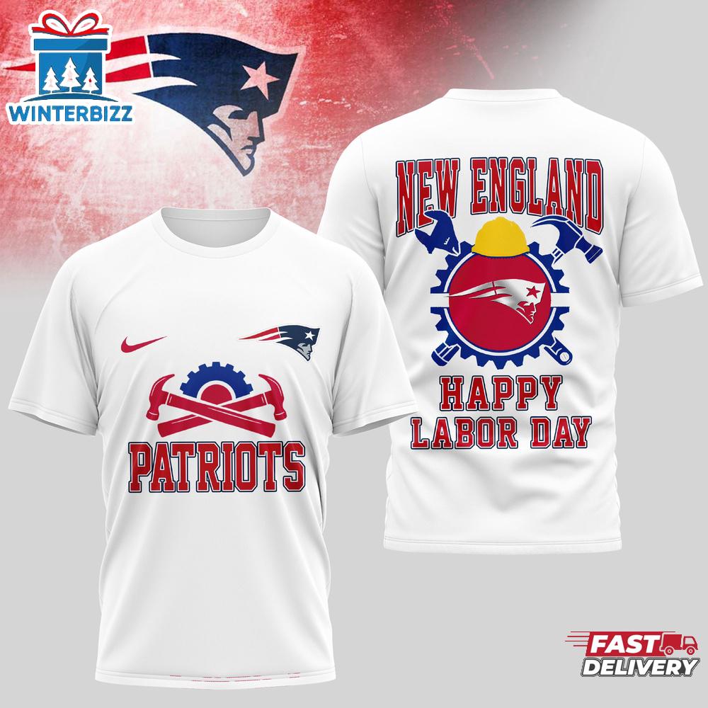 New England Patriots NFL Happy Labor Day 3D T-Shirt New England Patriots NFL Happy Labor Day 3D T-Shirt