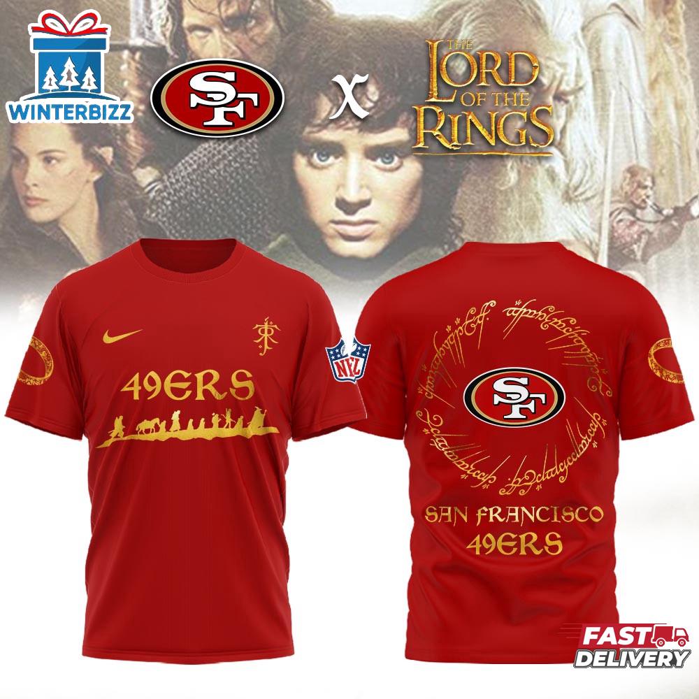 San Francisco 49ers NFL Lord of the Rings 3D T-Shirt San Francisco 49ers NFL Lord of the Rings 3D T-Shirt